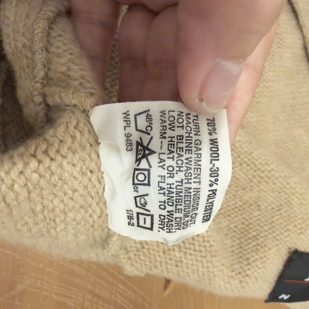 Robert Bruce Men's Vintage Tan Wool Blend Button Sweater Vest Size Medium